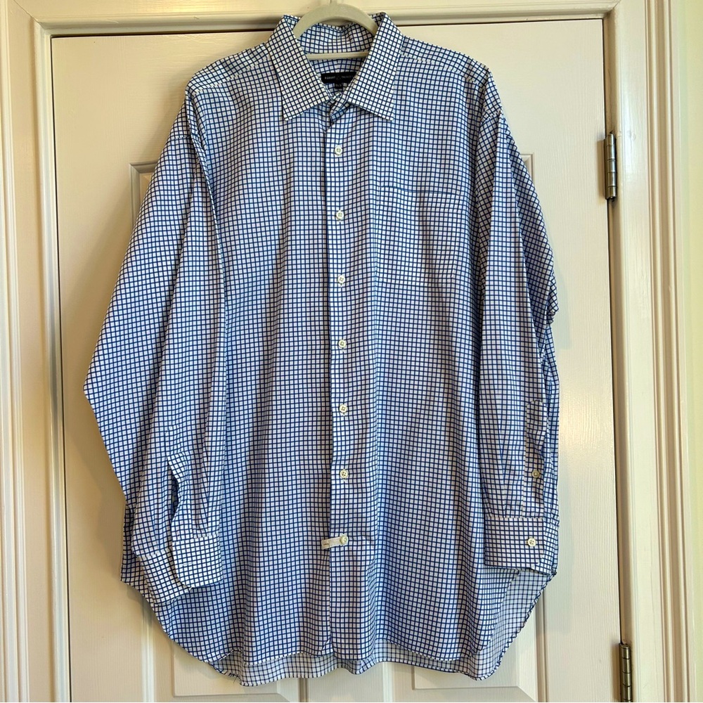 Robert Talbot Men's Blue Checkered Dress Shirt